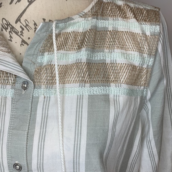Woolrich Eco Rich Cleo Falls organic cotton tunic top with tassels/embroidery M - Picture 3 of 12